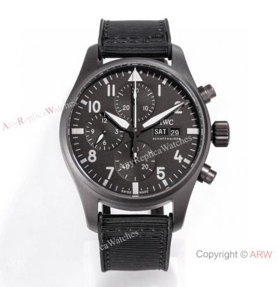 Swiss Replica IWC Pilot Chronograph Mercedes-AMG Matt Black Titanium Case